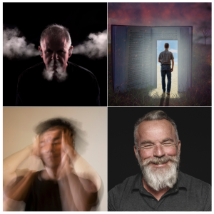 Visual representation of trauma responses in men: fight, flight, freeze, and fawn