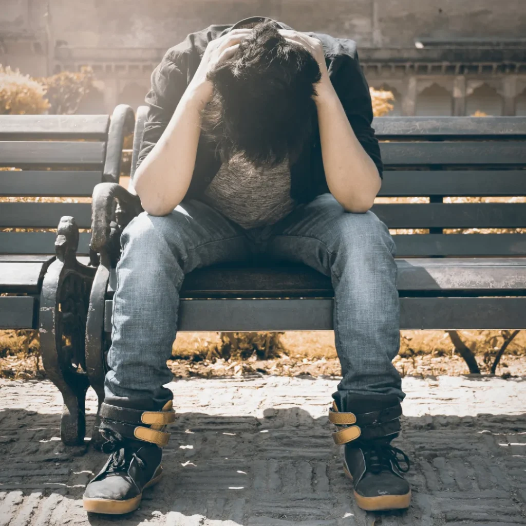 Man struggling anger depression men