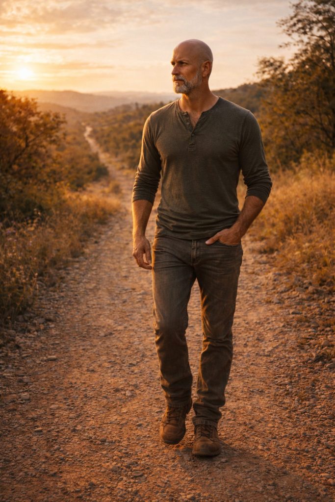 how to become a mature man masculine leadership development man walking path